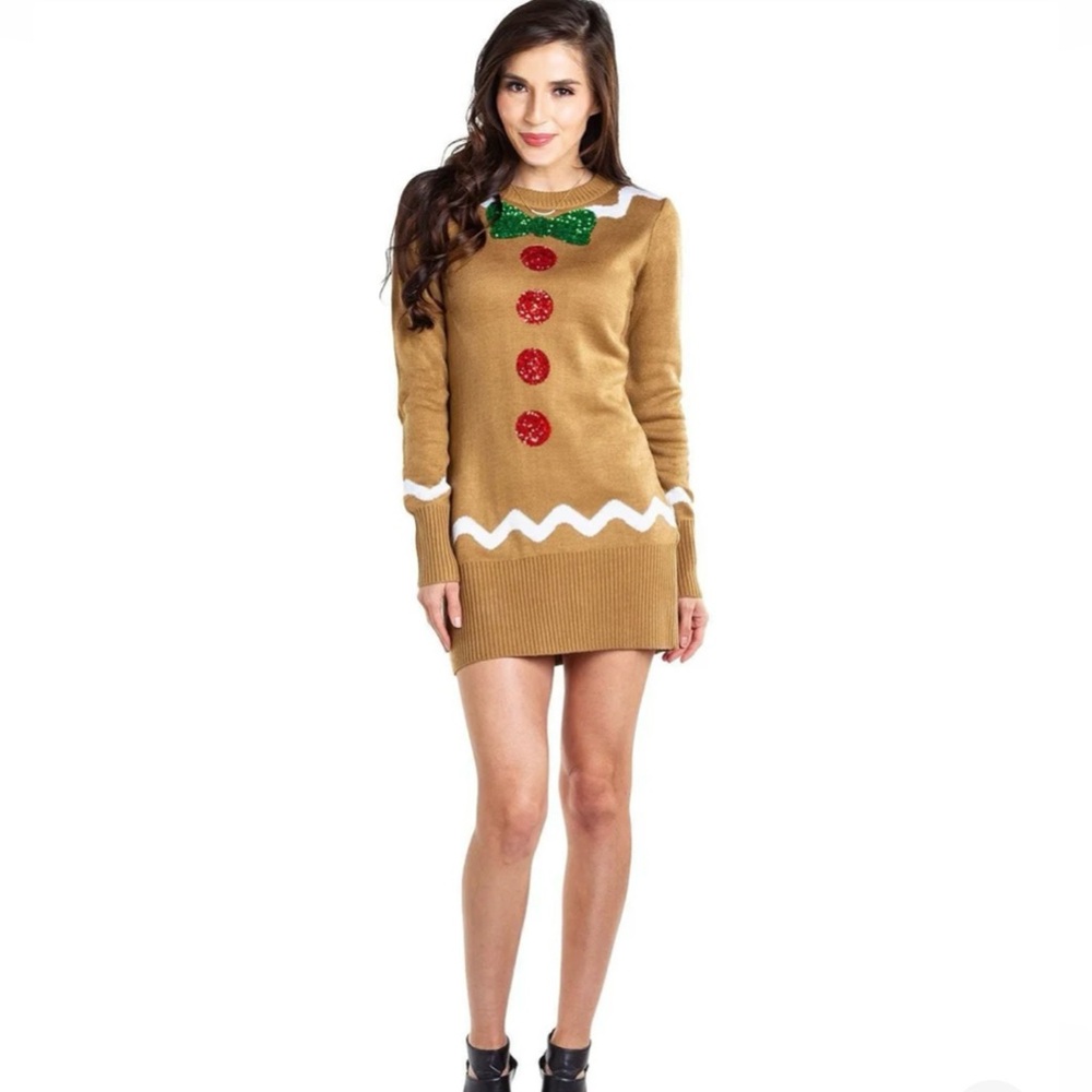 Tipsy Elves Gingerbread Sweater Dress